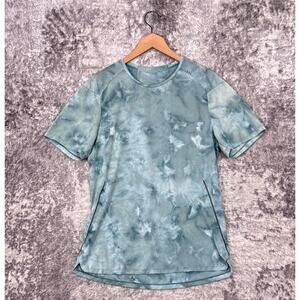 Lululemon Shirt Medium Mens Fast Free Gray Space Cloud Athletic Short Sleeve